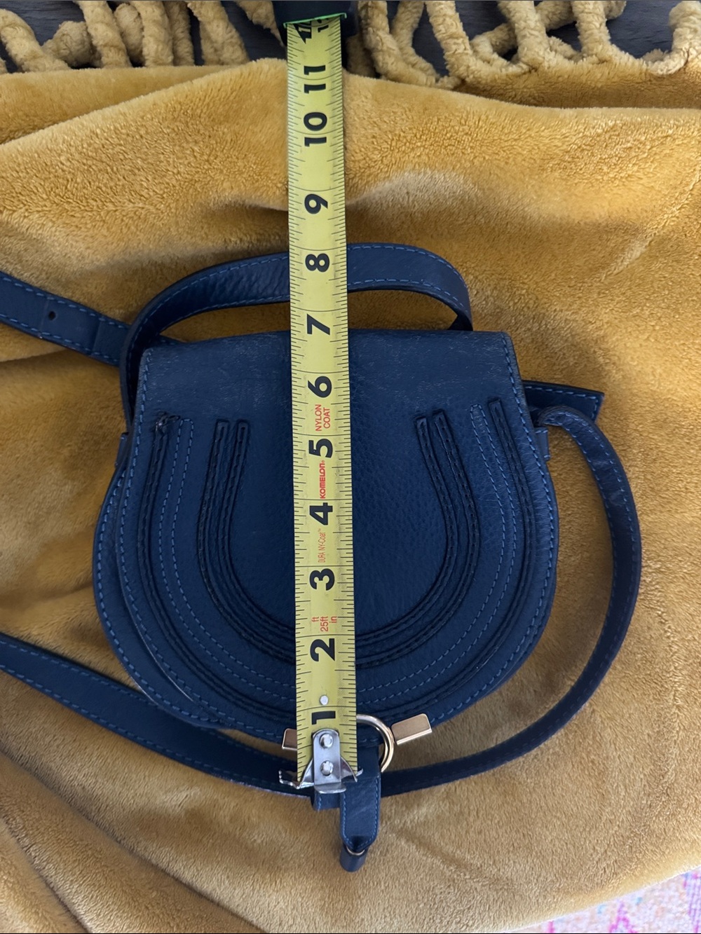 Chloe Marcie Small saddle bag blue leather - Picture 13 of 15